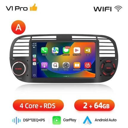 AWESAFE Wireless CarPlay Car Radio for FIAT 500 500C Abarth 2007-2015 with Android Auto GPS Navigation Smart System RDS DSP FM