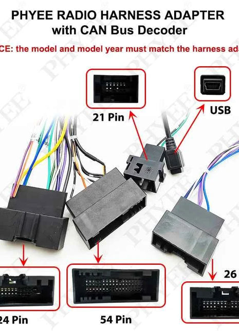 Adattatore per cablaggio radio con decodificatore CAN Bus Cavo connettore da 16 pin a 24 pin per Ford Focus F150 Explorer Fiesta con SYNC