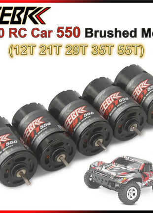 RC 550 Brushed Motor Waterproof 12T 21T 29T 35T 55T for 1/10 RC Crawler Axial SCX10 AXI03007 JL 90046 Traxxas TRX4 TRX6 RC Parts