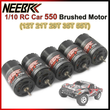 RC 550 Brushed Motor Waterproof 12T 21T 29T 35T 55T for 1/10 RC Crawler Axial SCX10 AXI03007 JL 90046 Traxxas TRX4 TRX6 RC Parts