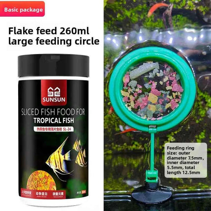 SUNSUN Premium Tropical Fish Flake Food for Angelfish, Guppies, Tetras & All Community Fish, Color Enhancing&Complete Nutrition