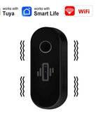Tuya WiFi Vibration Sensor White Black Door Window Glass Broken Detector Home Security Anti-theft Smart Life APP Real-Time Alert