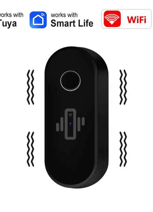 Tuya WiFi Vibration Sensor White Black Door Window Glass Broken Detector Home Security Anti-theft Smart Life APP Real-Time Alert