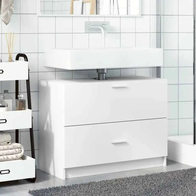 White sink cabinet 78x37x59 cm engineered wood Modern Design Stylish Bathroom Storage Cabinet sturdy structure Furniture sets