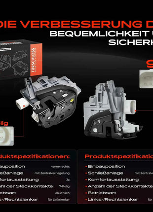 Frankberg 2x Serratura Porta Destra Sinistra per Audi A3 8P A4 8E A6 A8 Seat Exeo 4F1837016A 4F1837015 8E1837015AA 4F1837015