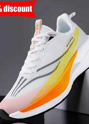Scarpe sportive da uomo traspiranti con lacci, comode per il fitness quotidiano, scarpe da jogging elastiche, specializzate per l'allenamento all'aperto.