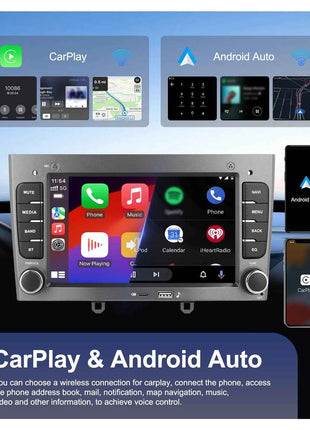 Podofo Wireless CarPlay AI Voice Car Radio Android Auto DSP GPS Multimedia Player For Peugeot 308 (T7) /408 FM/RDS EQ BT WIFI
