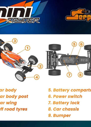 Serpent 1:24 Mini RC Car with Gyro 2.4GHz Off-Road RC Car RTR Remote Control Car Electric Toys for Adults and Kids