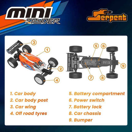 Serpent 1:24 Mini RC Car with Gyro 2.4GHz Off-Road RC Car RTR Remote Control Car Electric Toys for Adults and Kids