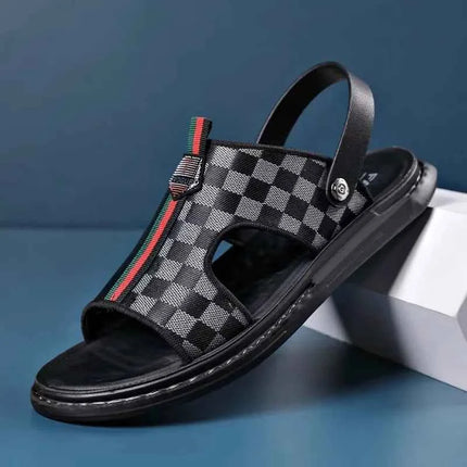 Sandali con fondo morbido casual da uomo 2023 Nuovo stile estivo a due usi in vera pelle traspirante antiscivolo Abbigliamento esterno alla moda