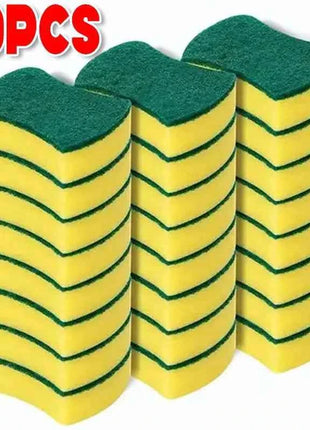 50/1Pcs Kitchen Dishwashing Sponge Soft Absorbent Clean Rub Pot Rust Scouring Pad Removing Kits Household Cleaning Brush Sponge