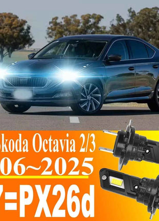 2pcs H7 PX26d Led Headlight Canbus Car Bulb Bright Moto Fog Light Auto Turbo Diode Lamp 12v 55w For Skoda Octavia 2 3 2006~2025