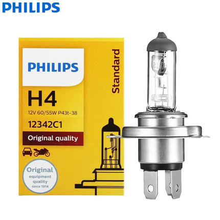 Philips Vision H4 9003 HB2 Standard Car Head Lamp Original Bulb Genuine Halogen Light ECE 12V 60/55W P43t 12342C1, 1X
