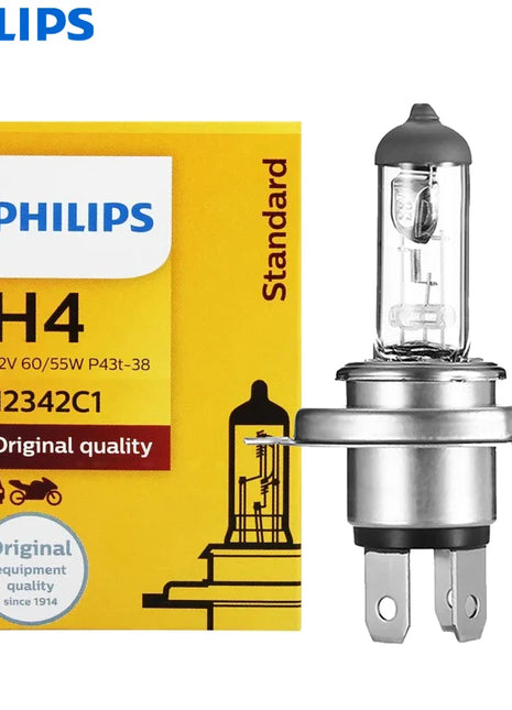 Philips Vision H4 9003 HB2 Standard Car Head Lamp Original Bulb Genuine Halogen Light ECE 12V 60/55W P43t 12342C1, 1X