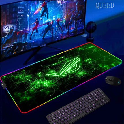 Cartoon Asus Deskmat Mouse Pad Gaming LED Mouse Mat 900x400 Mousemats Table Pads PC Office Desk Mat RGB Keyboard Mats XXL
