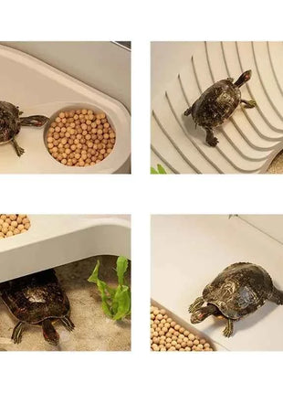 Multi-Functional Transparent Reptile Terrarium Turtle Aquarium with Easy Water ReplacementDesign ForLizardsTortoises Accessories