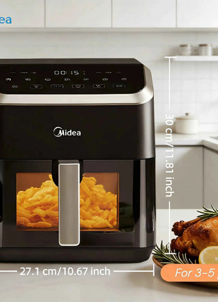 Friggitrice ad Aria Midea Smart 5L - Circolazione Aria Calda, Finestra, Senza Olio