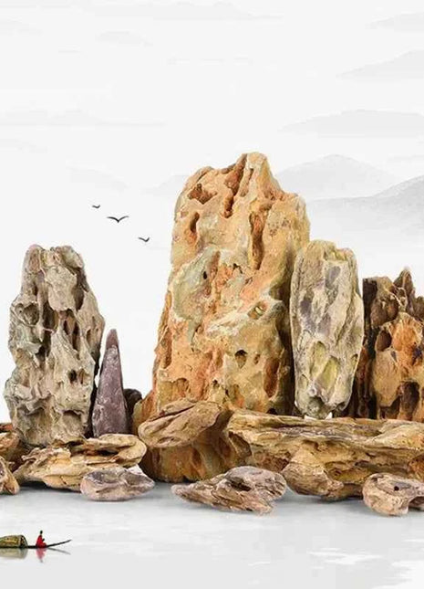 250g 500g 1000g Natural Aquarium Decor Stone Rockery Landscaping Fish Tank Microporous Stone Good for Plants Growth