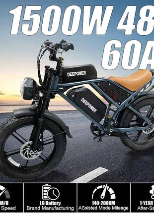 QS7 electric bicycle 1500W brushless motor 60Ah performance E-bike battery single rider off-road motorcycle performance