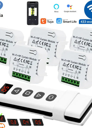 Modulo interruttore per tende Smart WiFi RF Wireless 433 MHz 5 in 1 telecomando, 110 V 220 V 240 V per garage con tapparella Tuya Alexa