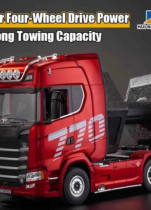 HUINA 1501 770S Alloy Tractor 19CH RC Truck 1/18 2.4G remote control Engineering Trailer Truck with Light Sound Toys XMAS Gifts