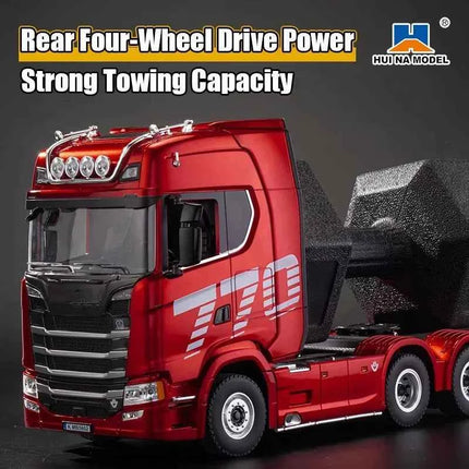 HUINA 1501 770S Alloy Tractor 19CH RC Truck 1/18 2.4G remote control Engineering Trailer Truck with Light Sound Toys XMAS Gifts
