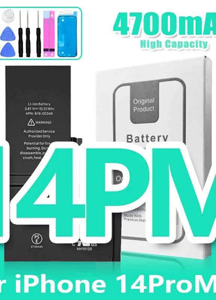 0 Cycle High Capacity Battery For iPhone 11 11Pro 12Pro 12 13 14 13Pro 14Pro Max Mini Phone Bateria + Free Tool Kit
