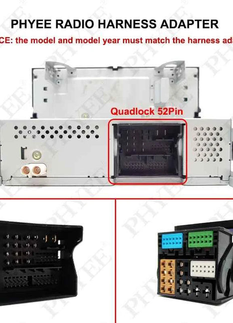 Adattatore per cablaggio di prolunga connettore Quadlock a 52 pin Cavo di cablaggio Plug Play per Volkswagen Golf Jetta Tiguan Passat Audi A3 A6
