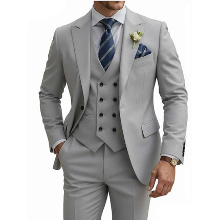 Abito Uomo 3 Pezzi Doppio Petto Slim Fit - Tuxedo Matrimonio e Gala