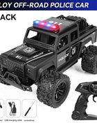 1:16 High Speed Off-Road Alloy RC Cars Police Truck Jeep with Music Sound and LED Lights 2.4G Remote Control Cars Outdoor Toy