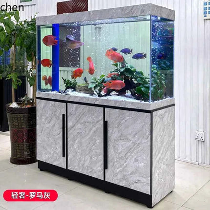 CZ Home Living Room Screen Aquarium Landscaping Full Set Ultra-clear Glass Large Medium Bottom Filter Fish Tank