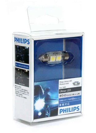 Philips Ultinon LED Fest 36mm 37mm 38mm C5W Festoon 12859 6000K Cool White 2x LED Chips Car Turn Signal Interior Light  (Single)