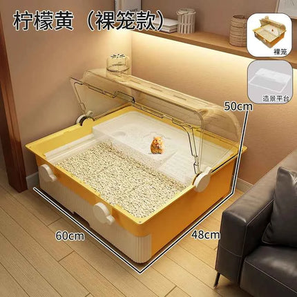 Hamster cage special oversized luxury villa golden bear wintering double-layer transparent basic cage flower branch mouse feedin