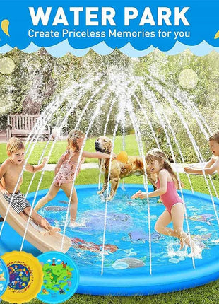 170CM Bambini Paddling Gonfiabile Getto d'acqua Piscina Spiaggia estiva Giochi all'aperto Giocattolo Prato Tappetino per piscina Giocattoli per bambini