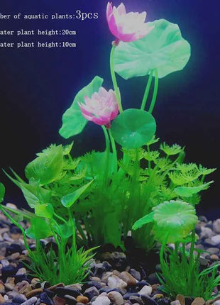 Artificial Aquarium Decor Plants Water Weeds Ornament Aquatic Fish Tank Simulation Grass Flower Decoration Accessories