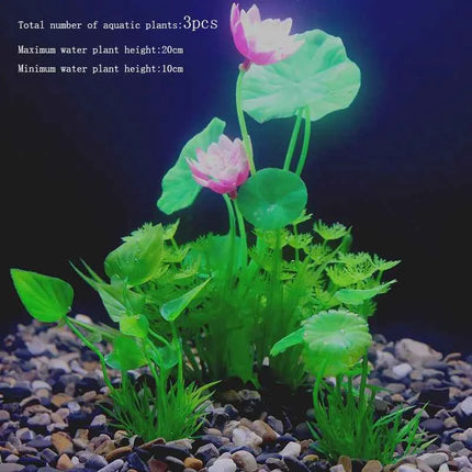Artificial Aquarium Decor Plants Water Weeds Ornament Aquatic Fish Tank Simulation Grass Flower Decoration Accessories