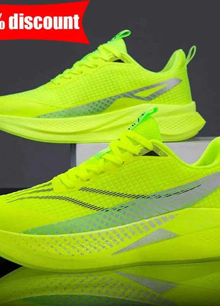 Scarpe sportive da uomo traspiranti con lacci, comode per il fitness quotidiano, scarpe da jogging elastiche, specializzate per l'allenamento all'aperto.