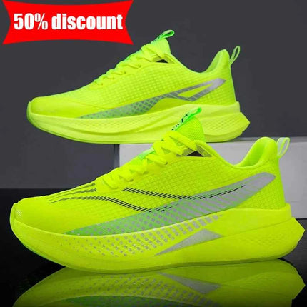 Scarpe sportive da uomo traspiranti con lacci, comode per il fitness quotidiano, scarpe da jogging elastiche, specializzate per l'allenamento all'aperto.