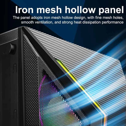 Transparent Computer Case With RGB Light For ATX/M-ATX/ITX Motherboard SSD HDD USB3.0 ATX Power Supply 310mm GPU Graphic Card