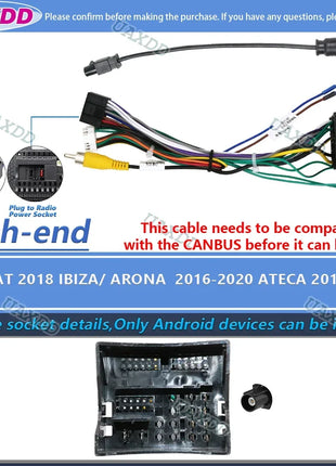 Per SEAT 2009-2013 Ibiza 2018 ARONA 2018 ATECA 2004-2015 ALTEA 2005-2012 2018 Leon 2 Din CD Auto cablaggio decodificatore canbus box