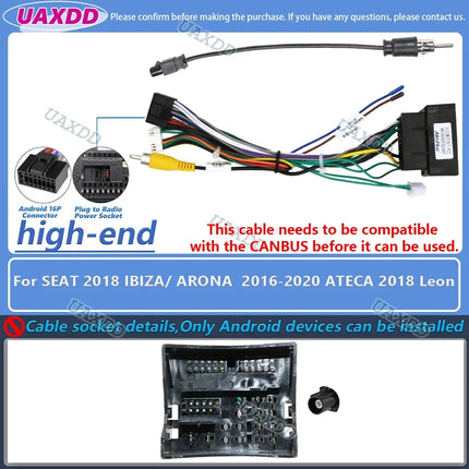 Per SEAT 2009-2013 Ibiza 2018 ARONA 2018 ATECA 2004-2015 ALTEA 2005-2012 2018 Leon 2 Din CD Auto cablaggio decodificatore canbus box