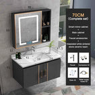 Bathroom Vanity Cabinet Set with Integrated Ceramic Sink Drain Accessories Wall Mounted Aluminum Storage Cabinet Mirror Combo