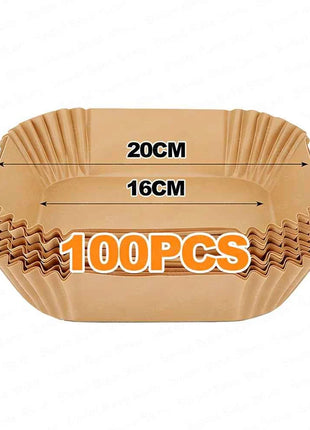 Disposable Baking Accessories for Most AirFryers, Non-Stick Waterproof Oilproof Cooking Paper, Square, for Oven and Air Fryers