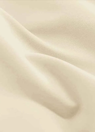 Abito da sera su misura bianco con spalle scoperte, a maniche lunghe, in organza, lunghezza al pavimento, linea ad A, modello 2026