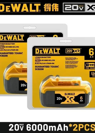 Batteria Dewalt 20V 100% Originale, 2AH 6AH Batteria agli Ioni di Litio Ricaricabile, Batteria Sostitutiva per Utensili Elettrici Dewalt DCB200 DCB206