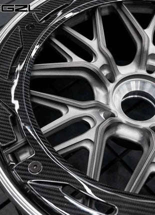 Cerchi in Fibra di Carbonio LSGZL 20 22 24 26 Pollici, Ruote Nere 5x114.3 5x120 5x130 per Auto Passeggeri, Compatibili con Bentley e McLaren