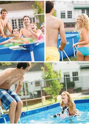 Piscina Rettangolare con Telaio 28273 4,5M X 2,2M X 0,84M per Giardino e Cortile, Uso Familiare