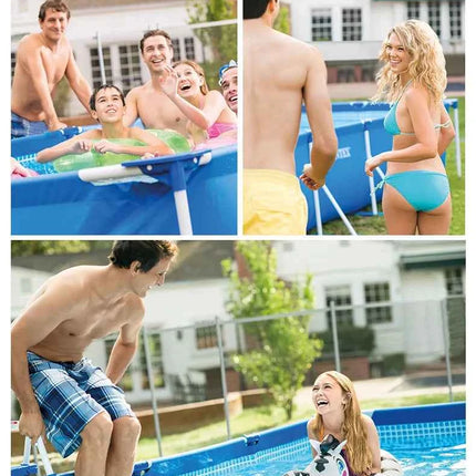 Piscina Rettangolare con Telaio 28273 4,5M X 2,2M X 0,84M per Giardino e Cortile, Uso Familiare
