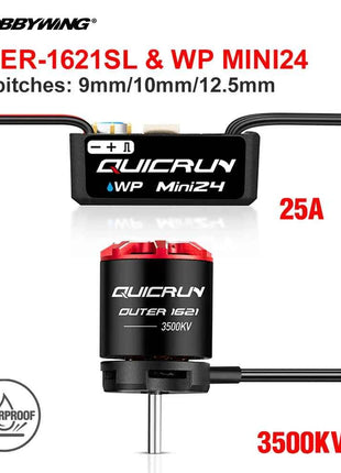 HOBBYWING QUICRUN WP-MINI24 25A ESC Outer 1621SL 3500KV Motor Brushless Sensorless Combo Per For 1/24 RC Model Car Crawler