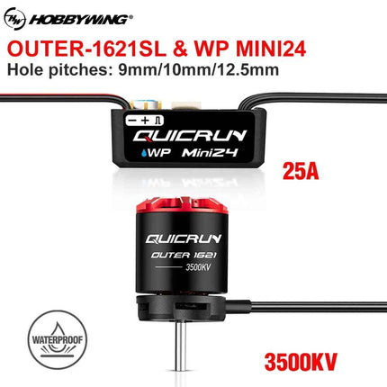 HOBBYWING QUICRUN WP-MINI24 25A ESC Outer 1621SL 3500KV Motor Brushless Sensorless Combo Per For 1/24 RC Model Car Crawler